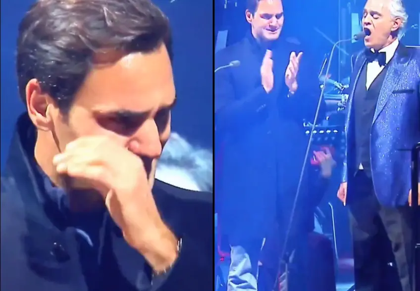 Emotional Moment Roger Federer Breaks Down in Tears During Andrea Bocelli’s Performance